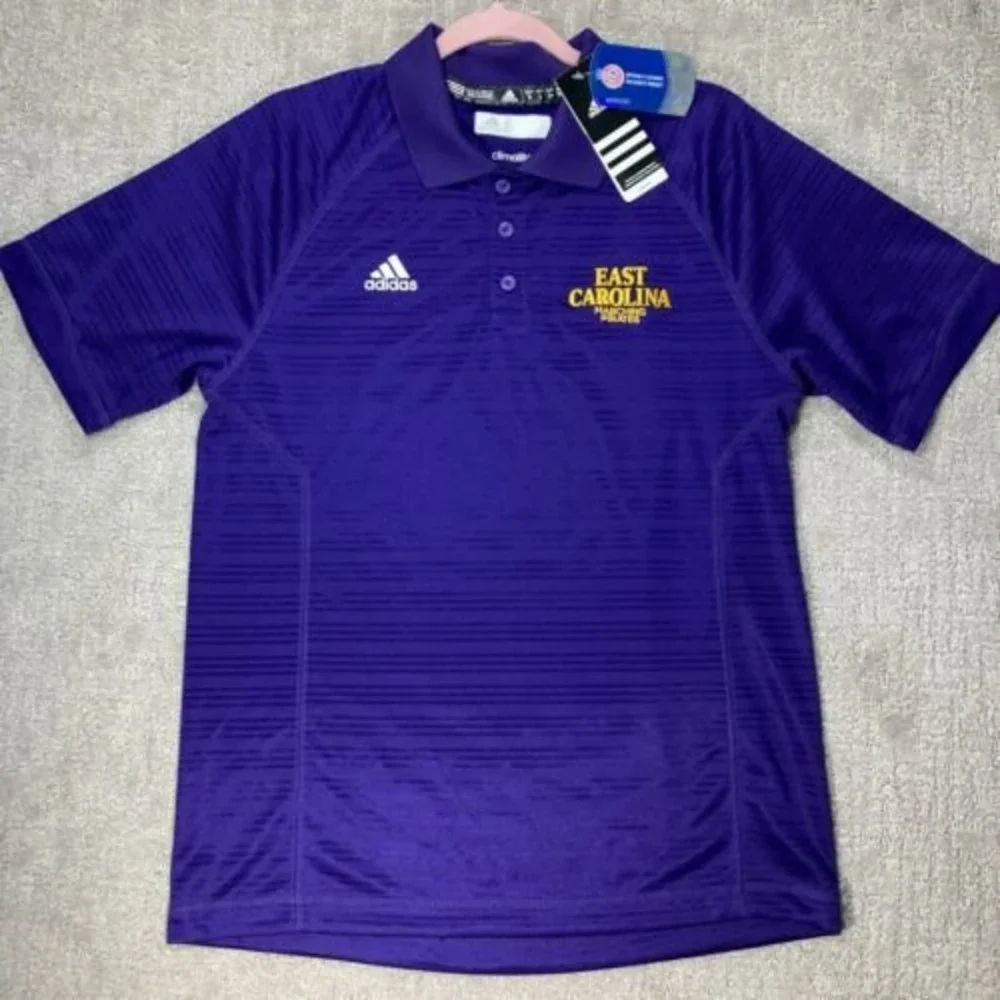 East Carolina Pirates Adidas Polo Men's Purple Marching Pirates Field Shirt NWT